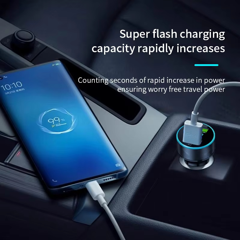 240 ワット車の充電器急速充電 2 USB ポートアダプタ Iphone サムスン Xiaomi 急速充電充電器デジタルディスプレイ