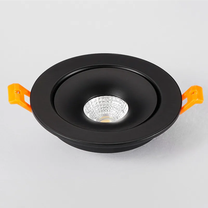 Hình Dáng Tròn 360 Góc Điều Chỉnh Đèn LED Âm Trần COB Đèn LED Downlight Âm Trần Tròn Đen/Trắng 9W 12W Đèn LED Âm Trần 15W đèn Pic Nền Focos