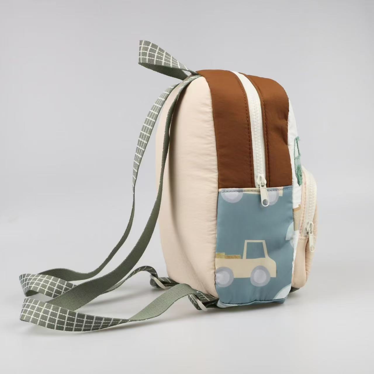 Personalized Men's and Women's New Car Printed Backpacks, Kindergarten Backpacks, Cute Travel Bags