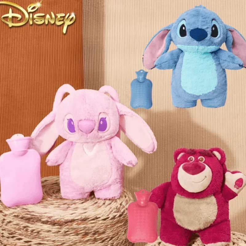 本物のディズニーステッチエンジェルロッツォぬいぐるみハンドウォームボトル湯たんぽ冬ポータブル暖かいハンドバッグおもちゃクリスマスギフト