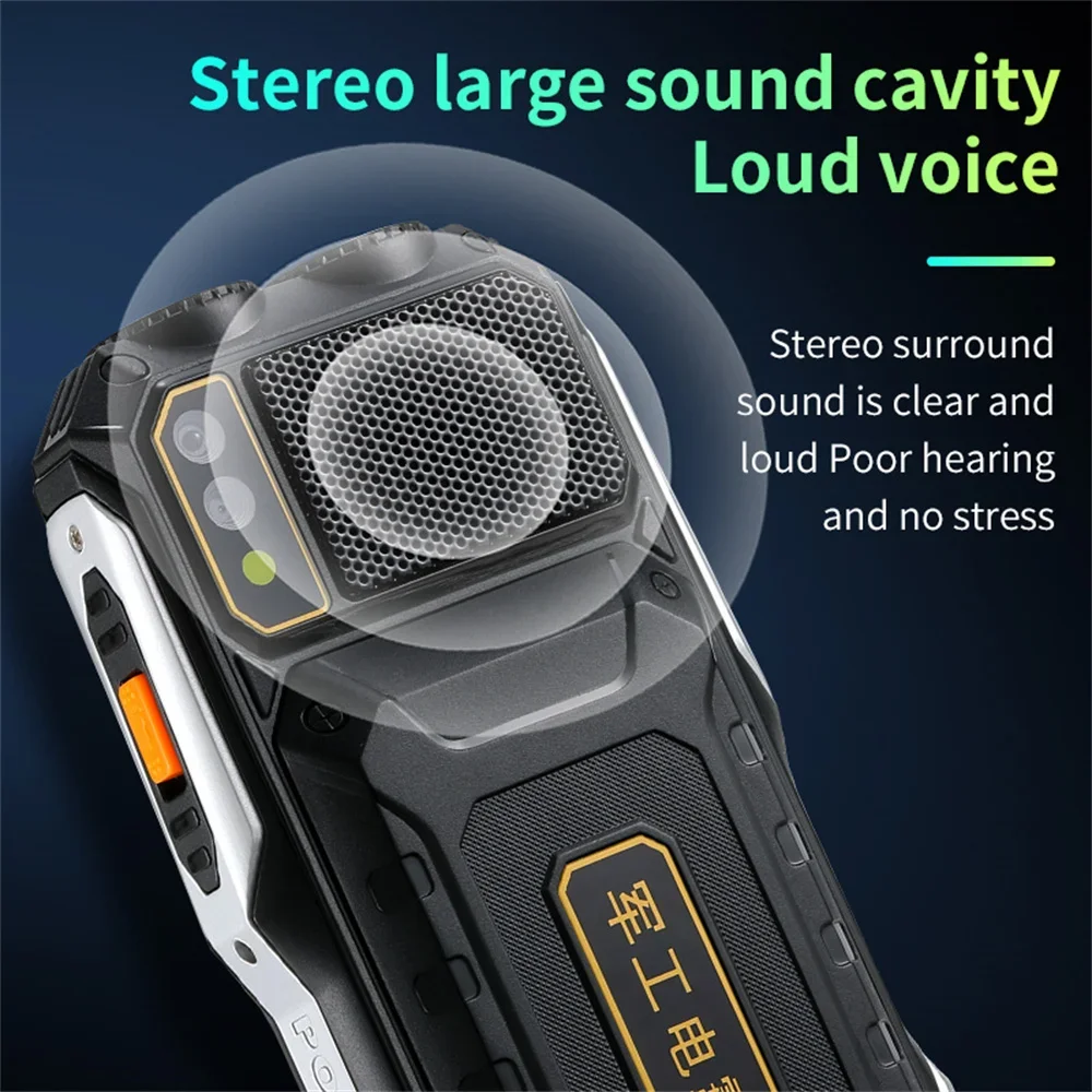 YeeMI Q8 Rugged Waterproof 4G Full Band Feature Phone 2.6Inch HD SOS Button Big Loudspeaker LED Light 16800mAh Battery Cellphone