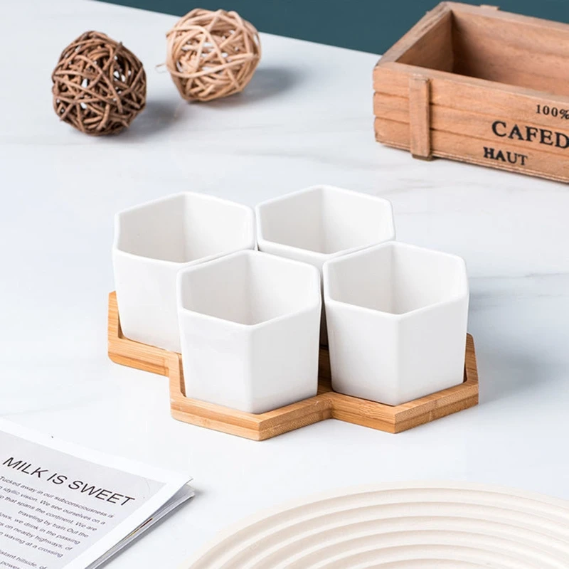 Multi Bambus Tablett Holz Untertasse Blumentopf Tablett Tasse Pad Untersetzer Platte für Küche Dekorative Platte Kreative Untersetzer Kaffeetasse Matte
