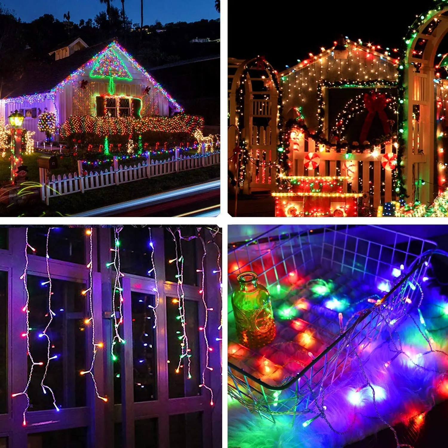 Christmas Decoration 2025 Festoon Led Icicle Curtain Light 4M*0.4/0.5/0.6M EU Plug Multicolor String Lights New Year Eve 2026