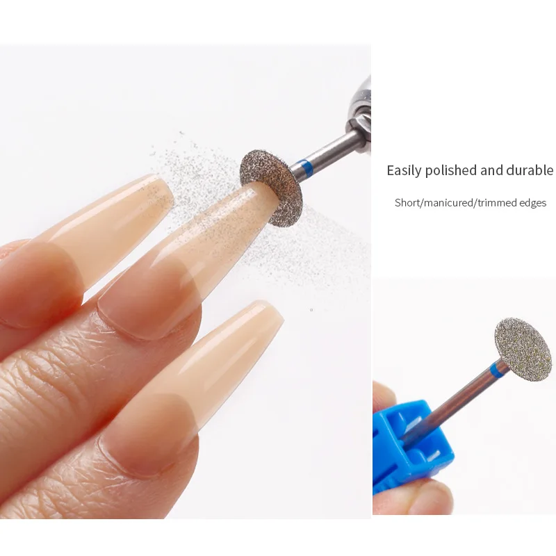 1 PC เพชรเจาะเล็บเครื่องตัด Bit สําหรับ Cuticle Clean GEL Overflow Removal ทําเล็บมือเล็บเท้าเครื่องมือ