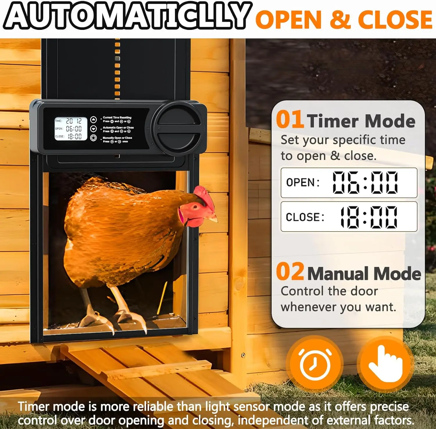 Automatyczne drzwi do kurnika Inteligentny timer Elektryczny aluminiowy otwieracz czasowy Automatyczne drzwi do kurcząt Narzędzie do automatycznego zarządzania farma