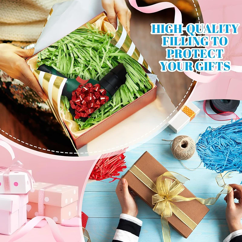 20/50 Gam/túi Nhiều Màu Sắc Chai Sần Raffia Kìm Tách Bộ Confetti Kẹo Hộp Quà Tặng Làm Đầy Chất Liệu Tiệc Lễ Hội Hôn Nhân Trang Trí Nhà Cửa