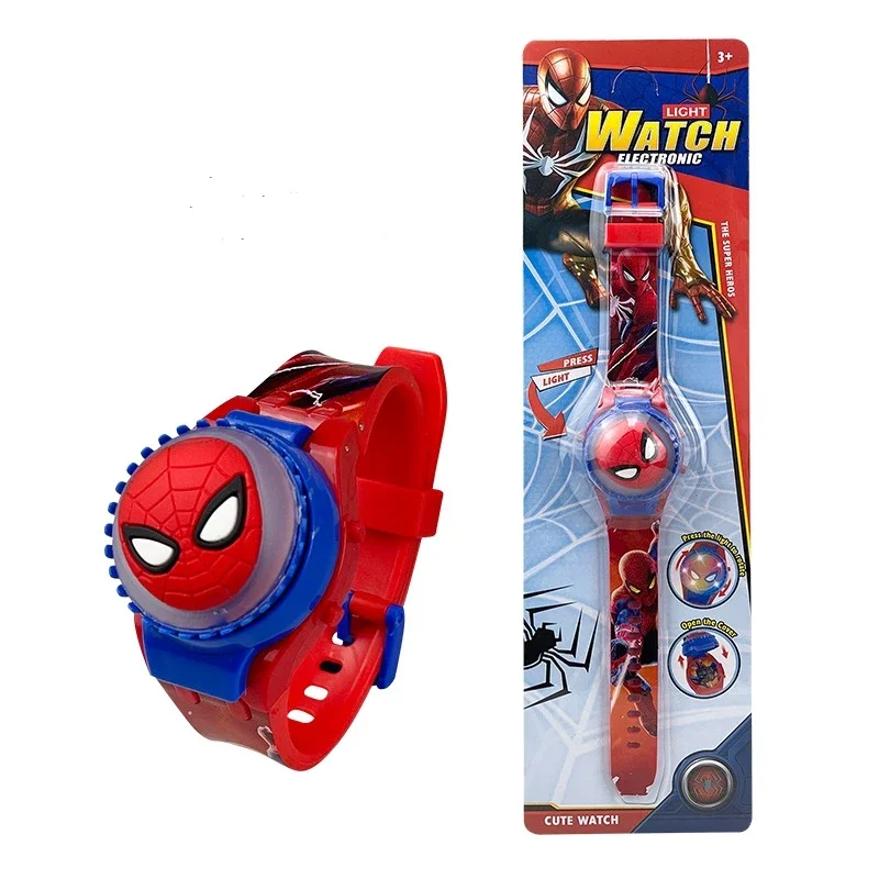 ใหม่ Spiderman นาฬิกาเด็กสําหรับชายการ์ตูน Hello Kitty เด็กหมุนนาฬิกา Flash Light Sanrio ของเล่นเด็กนาฬิกาของขวัญ