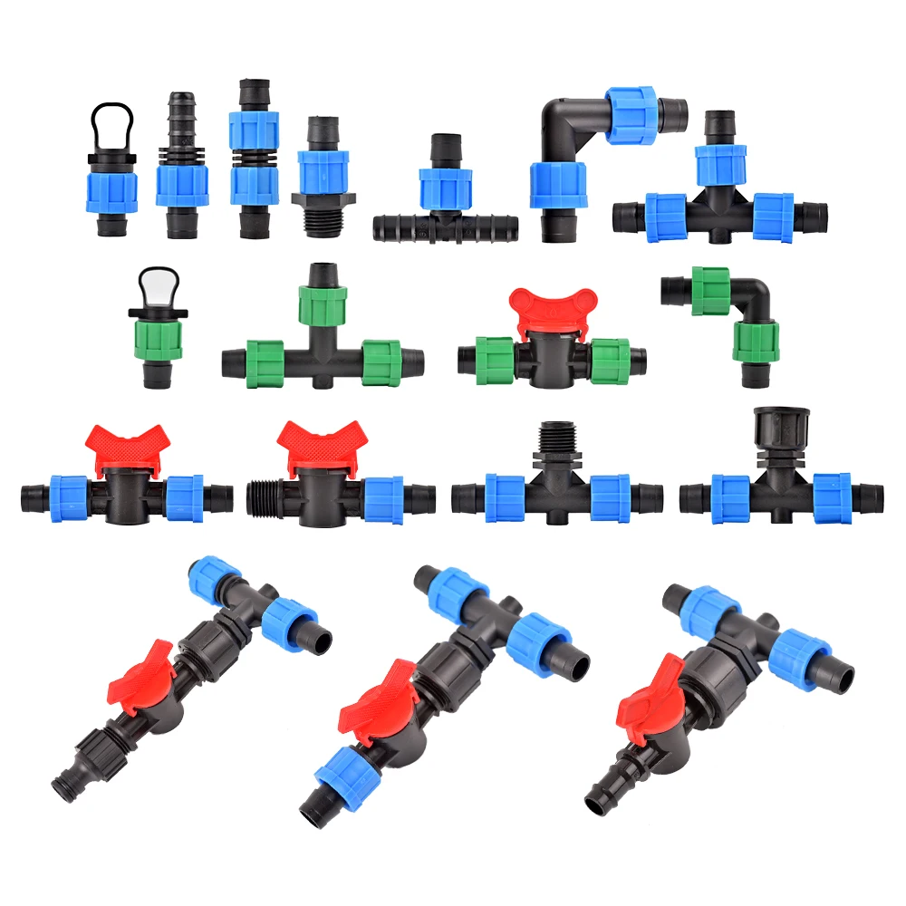 16mm Irrigation Drip Tape Locking Connectors Farm Water Saving Irrigation System Hose Joint Garden Water Fitting