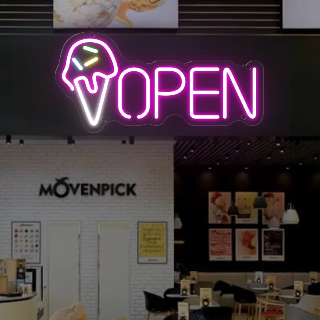디저트 음식 LED 네온 사인 조명 커피 아이스크림 칵테일 타코 램프 패스트 푸드 레스토랑 스낵 바 벽 장식 조명