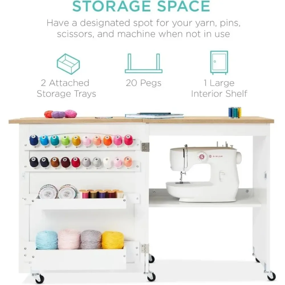 Folding Sewing Table Multipurpose Craft Station & Side Desk with Compact Design