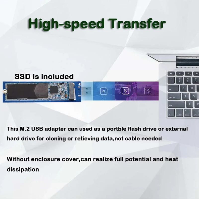 Адаптер M.2 — USB B Key M.2 SATA SSD-адаптер Конвертер NGFF M2 — USB 3.0 Плата Riser Поддержка 2230 2242 2260 2280 M.2 SSD