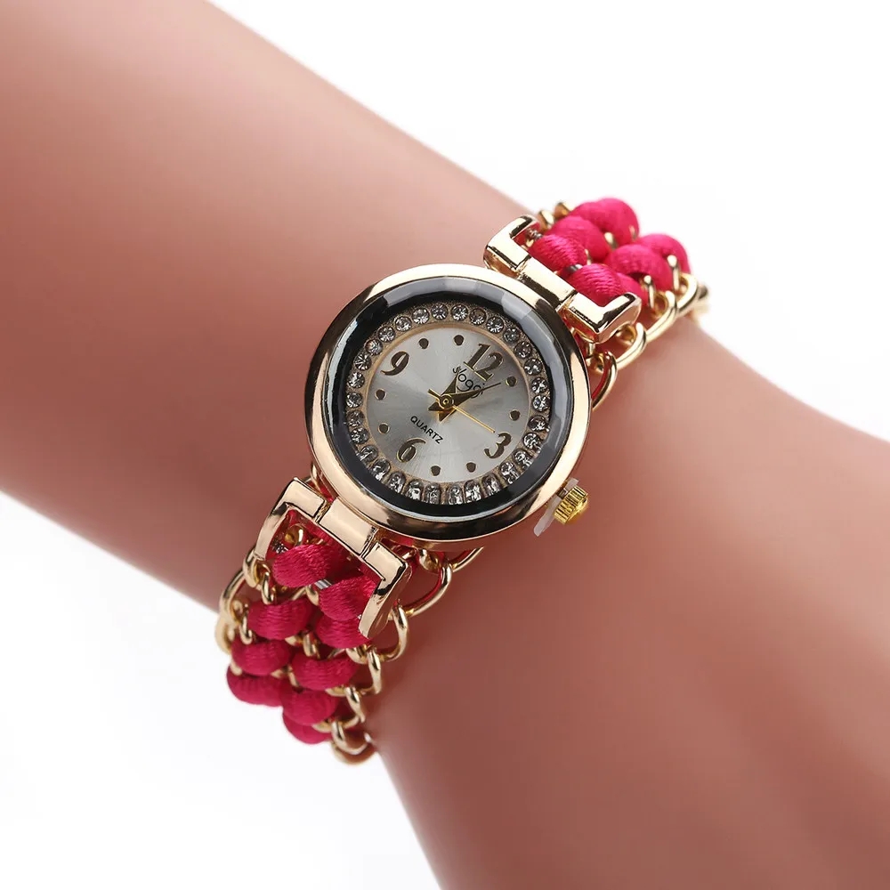 Reloj de pulsera tejido creativo de moda de estilo bohemio