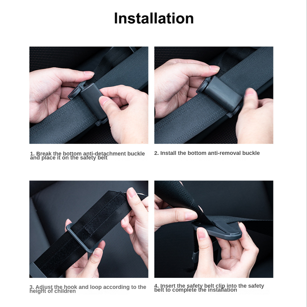 Cinto de segurança infantil para carro, ajuste e fixação, cinto anti-acidente vascular cerebral, fivela de proteção de ombro, ajustador de cinto de segurança para crianças