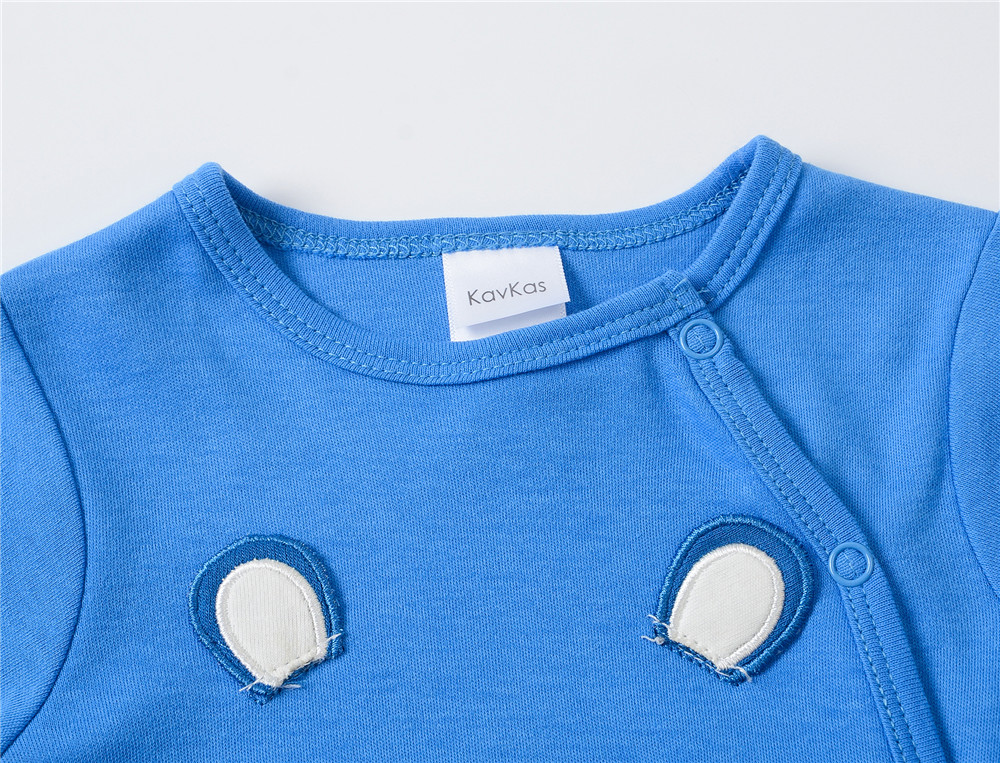 Kavkas Pagliaccetti per neonato in cotone a maniche lunghe 0-12 mesi Design orso Newbron Baby Boys Pagliaccetto Tuta Costume