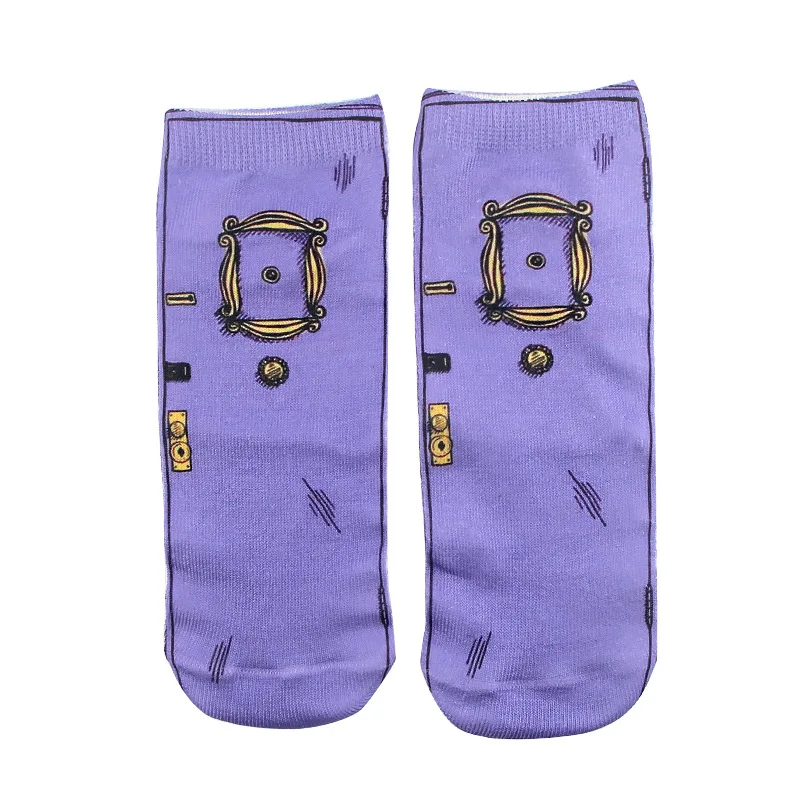 เพื่อนทีวีแสดงถุงเท้าคอสเพลย์การ์ตูน unisex Casual Non Slip Breathable สบายสั้นคู่ Happy ถุงเท้าคอสเพลย์ Hallow