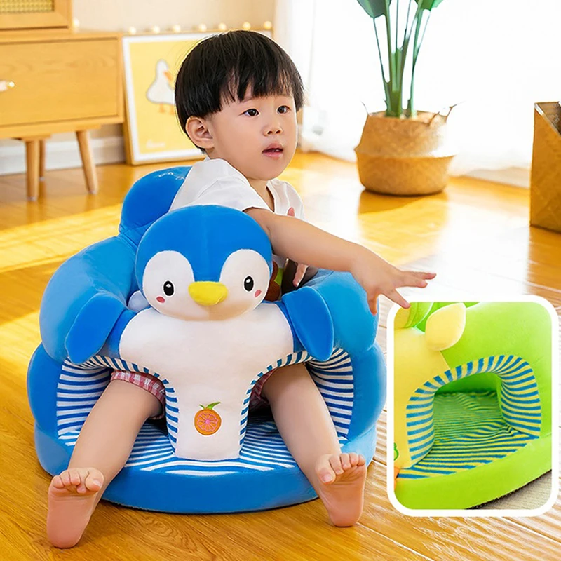 Silla para sentarse de bebé, funda de alta calidad con forma de Animal bonito, funda de sofá de felpa, cojín de asiento de soporte de aprendizaje para bebés