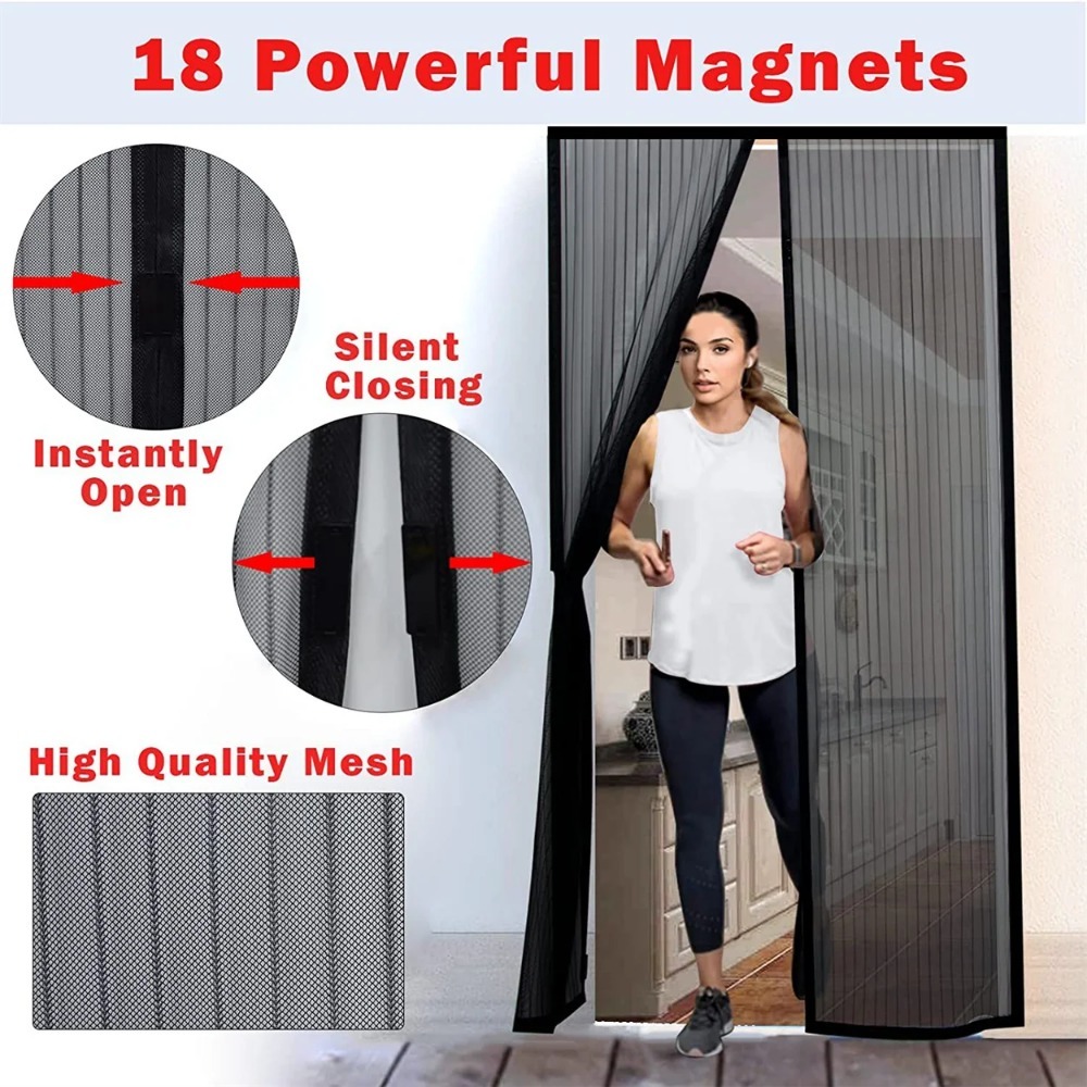 Maglia magica Schermo magnetico Porta Tenda a rete Zanzariera Bug Mani libere Partizione Muta Tenda per porta a strisce Ventilazione della camera da letto