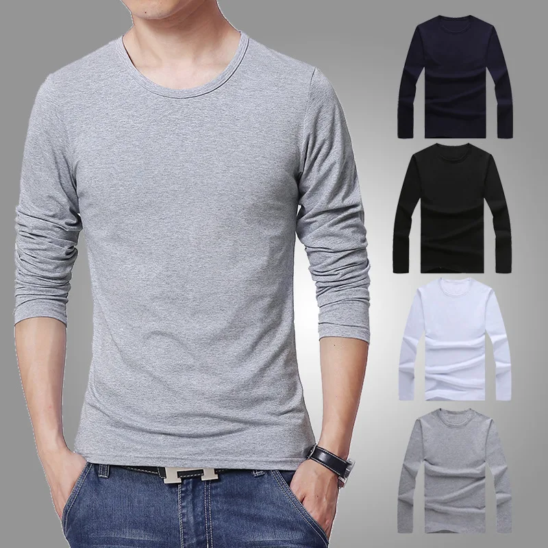 2025 MRMT Brand New Męskie koszulki z długim rękawem Slim Men T-Shirt Young Man Pure Color Tops Tees Shirt O-Neck For Male Boys Tshirt