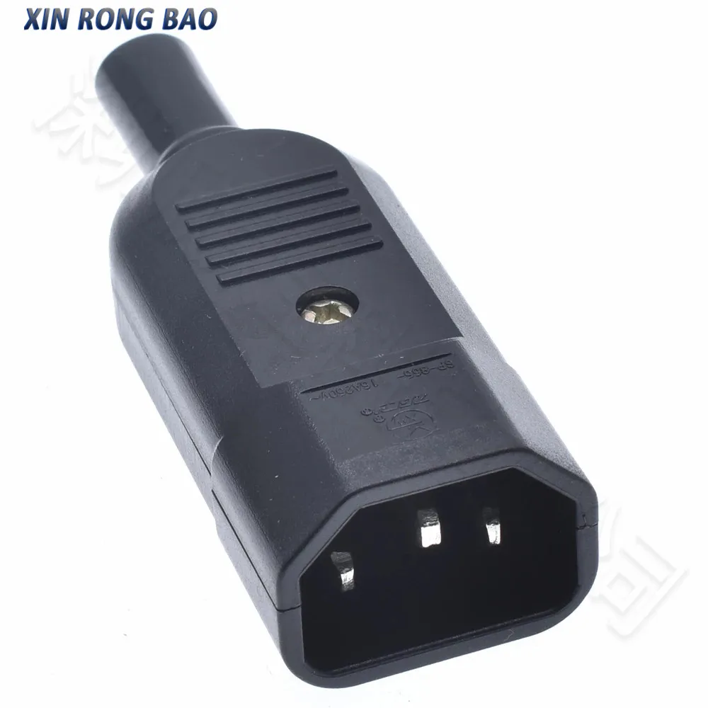 16A 250V IEC ตรงสายหัวเชื่อมปลั๊ก C13 C14หัวเสียบตัวเมียที่แนะนำตัวเชื่อมต่อ3 Pin AC Socket ปลั๊กอุตสาหกรรม BK