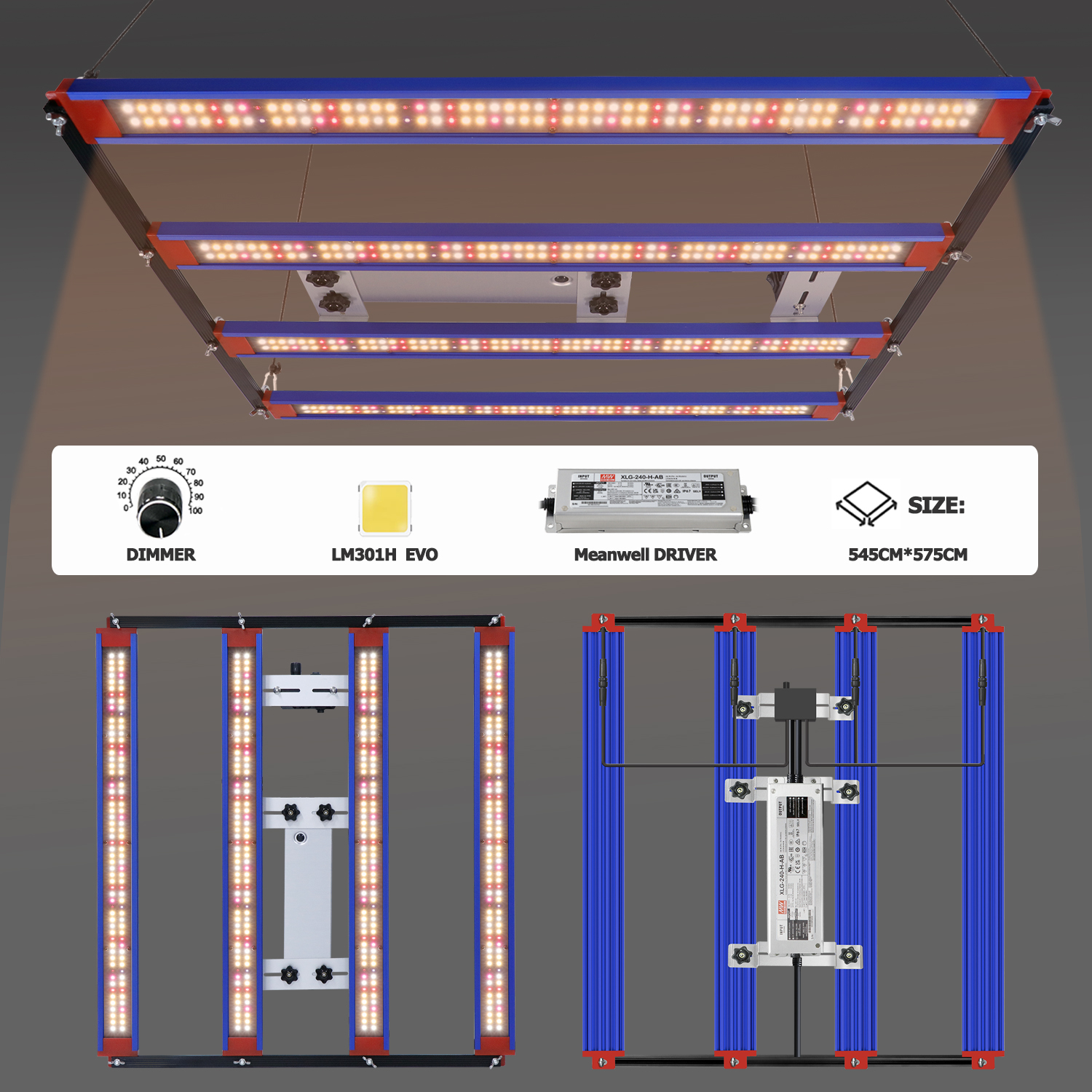 植物用LEDグローライトバー,成長ランプ,温室,野菜の花,UV,ir,オフ,240w,320w,lm301h,新しいv5