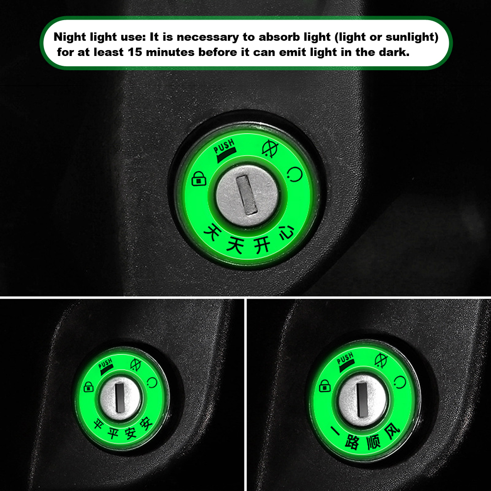 Anillo de interruptor luminoso para motocicleta, pegatina de estilo, pegatinas para llave de encendido de motocicleta, cubierta decorativa con agujero para llave de motocicleta, 1 ud.