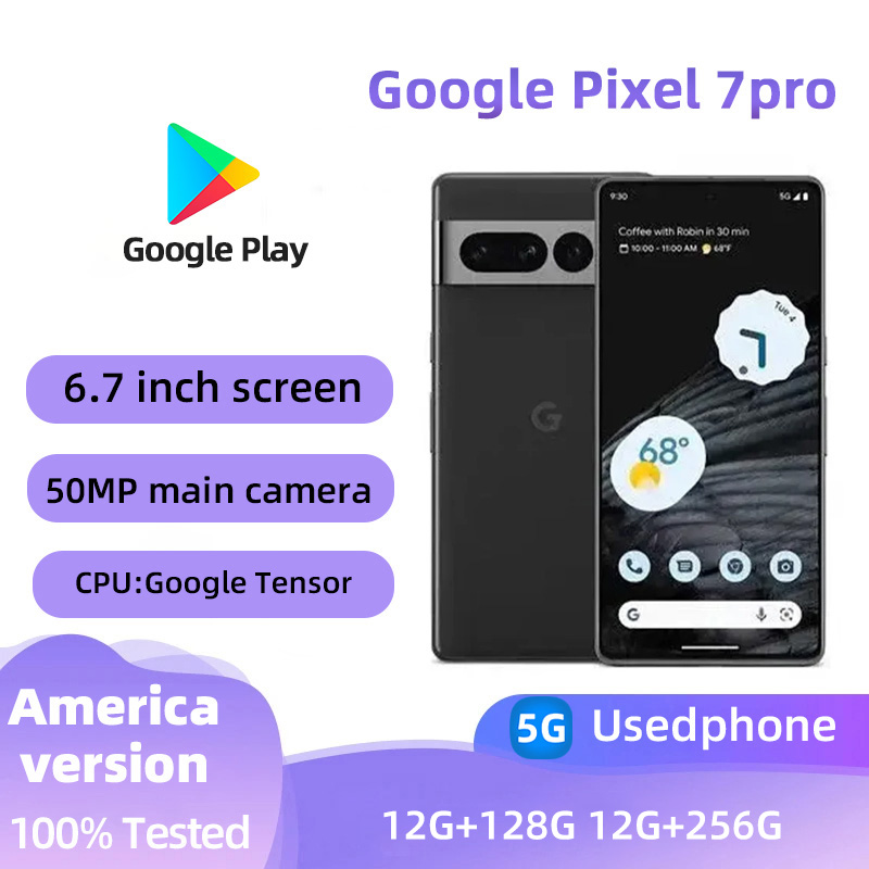 Google Pixel7 pro 5G 6,7 pulgadas LTPO AMOLED 120Hz pantalla Google Tensor 30W Super carga 5003mAh batería OTG teléfono usado