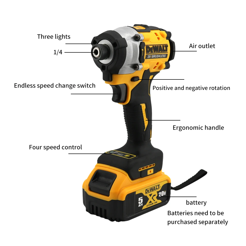 DEWALT DCF860 Cordless Compact Drill Driver 20V Brushless Electric Screwdriver Rechargeable Power Tools Upgraded from DCF850