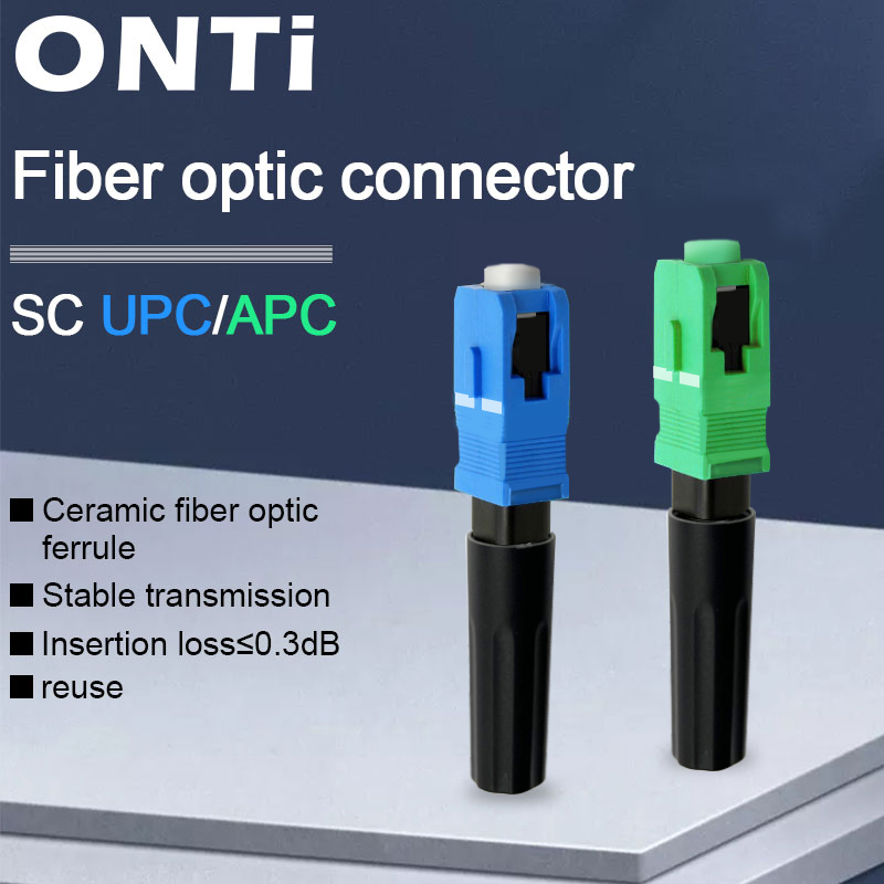 ONTi SC волоконно-оптический Быстрый разъем UPC/APC встроенный волоконно-оптический разъем Быстрый разъем холодный FTTH SC однорежимный адаптер