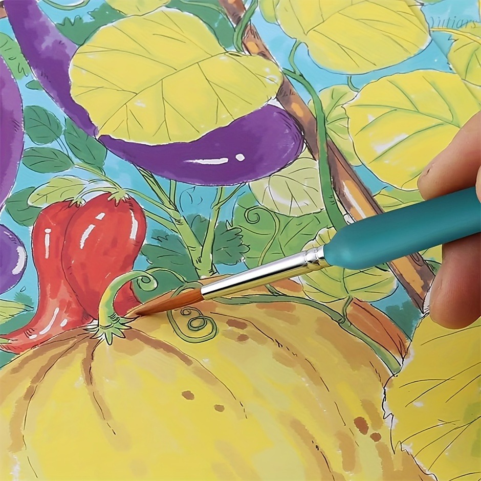 11pcs Premium Paint Brush Set With Natural Wood Triangle Rod For Watercolor Oil Craft Drawing