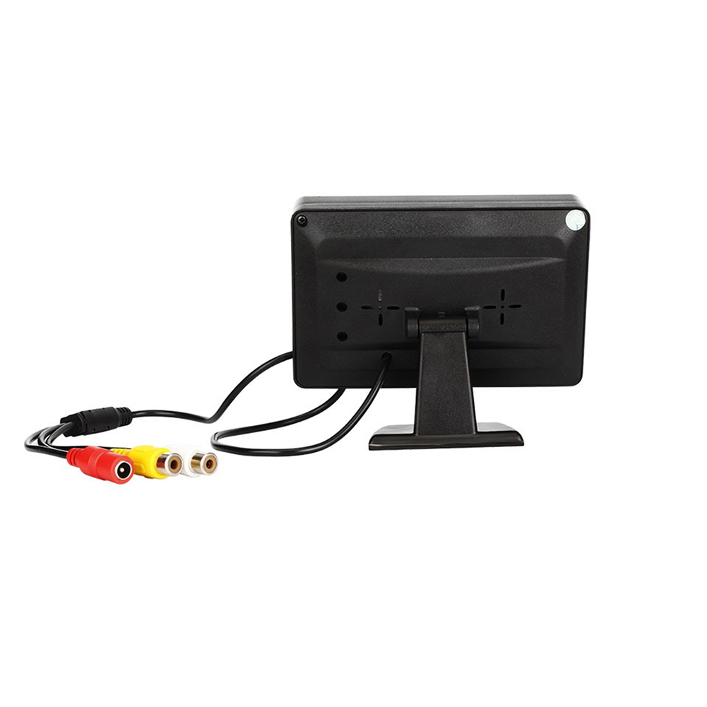 ABS DC 9V-36V 4,3 pulgadas TFT LCD Monitor retrovisor cámara de visión trasera de coche Kit de sistema de estacionamiento de marcha atrás sin cámara