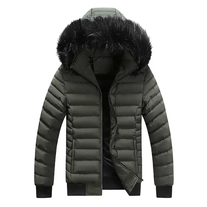 Parka gruesa de algodón con capucha para hombre, chaquetas de alta calidad con capucha para mantener el calor, a prueba de viento, sombrero desmontable, invierno, novedad