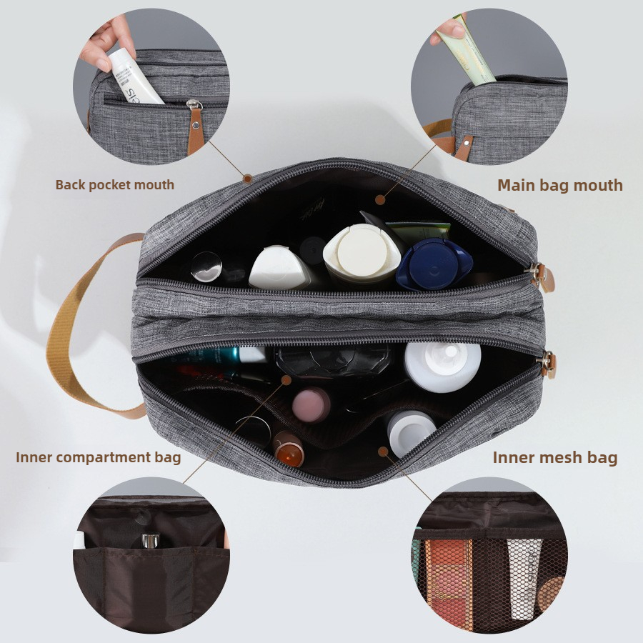 Nieuwe Kationische Reisopbergtas Verdeelde Toilettas Draagbare Make-up Tas Grote Capaciteit Handheld Opbergtas XS011