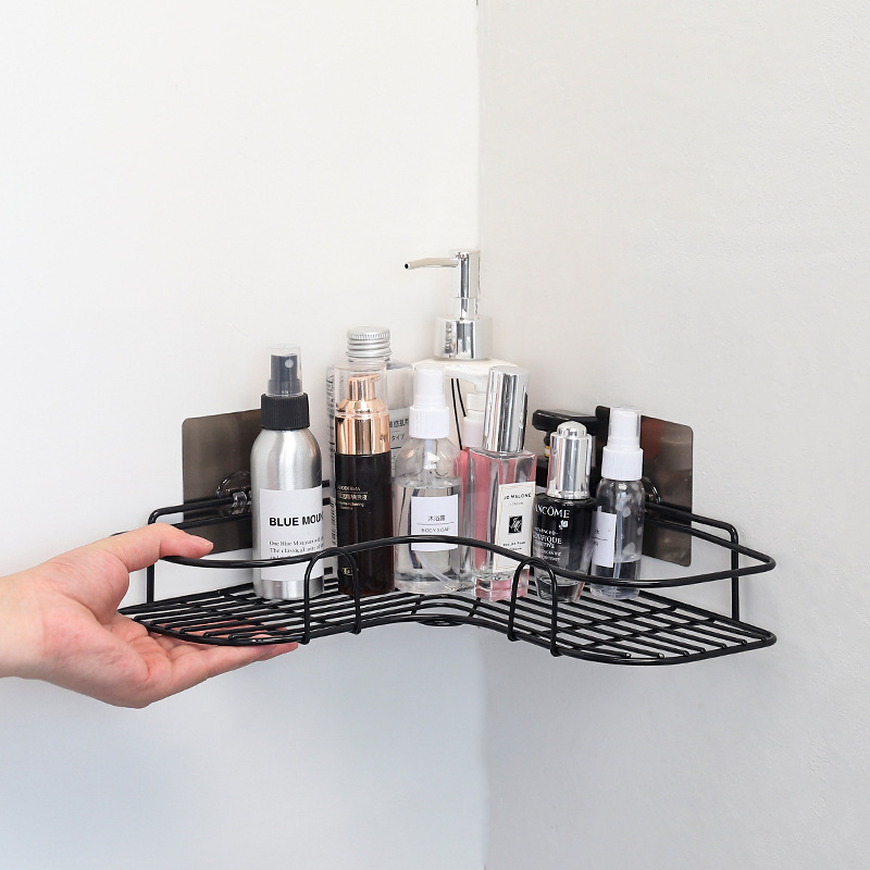 Estante triangular de hierro para cocina, estante de almacenamiento para baño, estante de esquina de amor grueso, estante de almacenamiento duradero