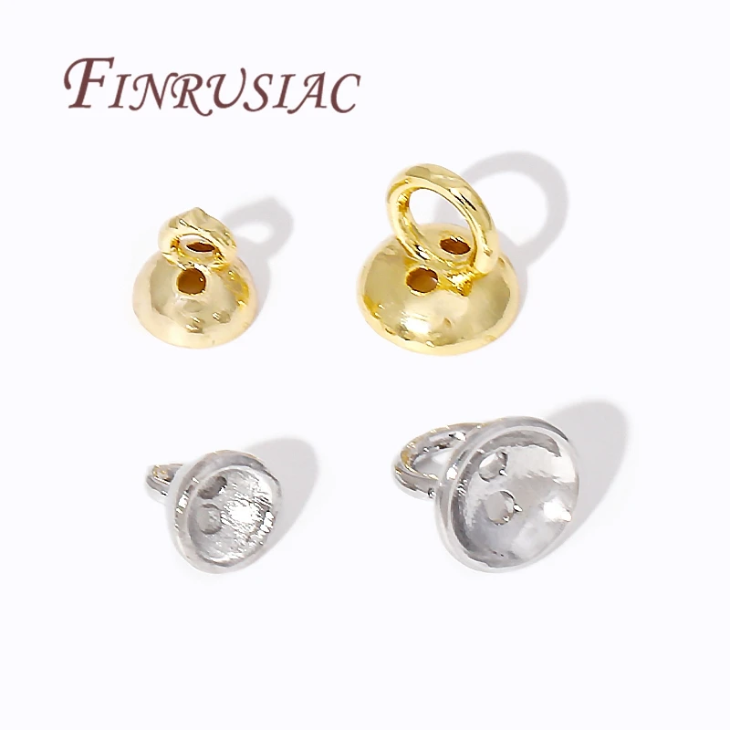 10 個/20 個卸売 3 タイプ 18 k リアルゴールドメッキエンドキャップビーズジュエリー作成、手作り DIY ジュエリー作成ビーズエンドヒント
