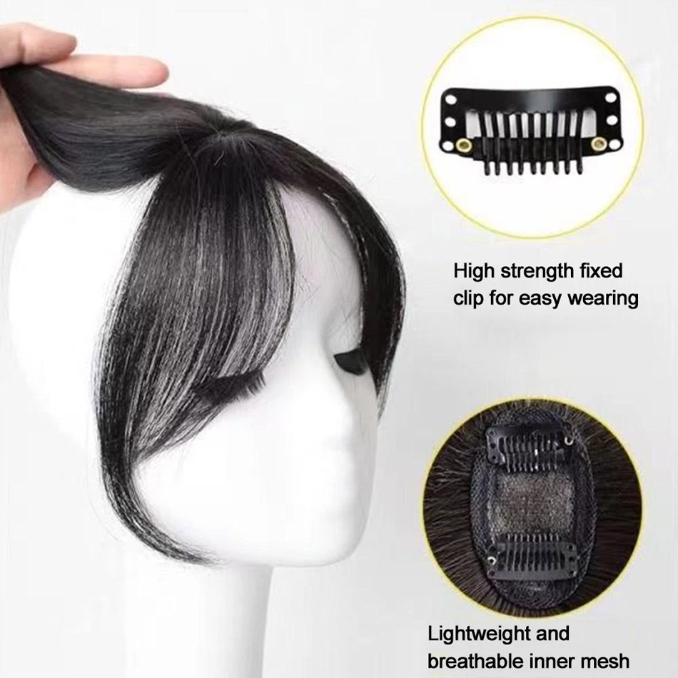 Synthetisches 3D-Air-Pony-Haarteil, einfacher Clip-In-Pony mit achtförmigen Fransen, natürlicher, unsichtbarer Clourse-Pony, Mittelteil-Topper