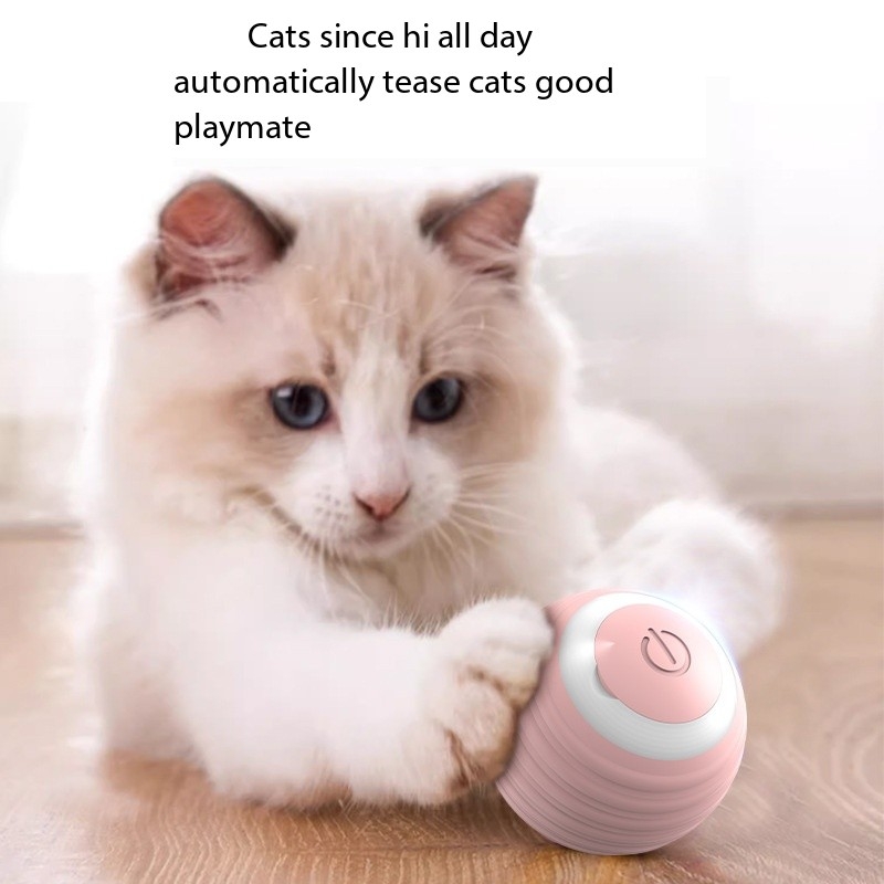 Palla interattiva per gatti Giocattoli per gatti intelligenti Palla magica rotante automatica per interni Giocattolo interattivo elettronico per gatti Accessori per giochi per gatti