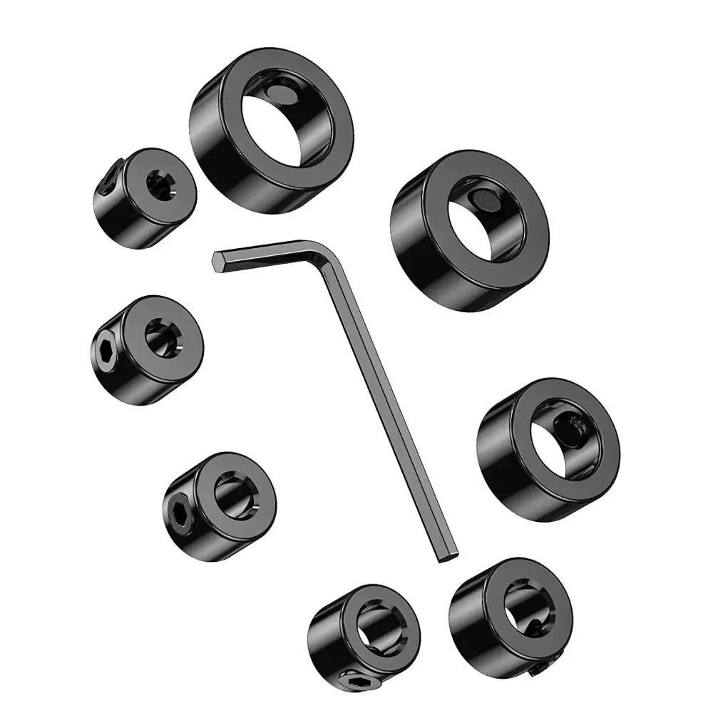 Conjunto de colar de broca de parada de profundidade de broca, anel de limite de posicionador ajustável, chave allen, apertar o conjunto de rolha, parafusos, ferramenta para trabalhar madeira