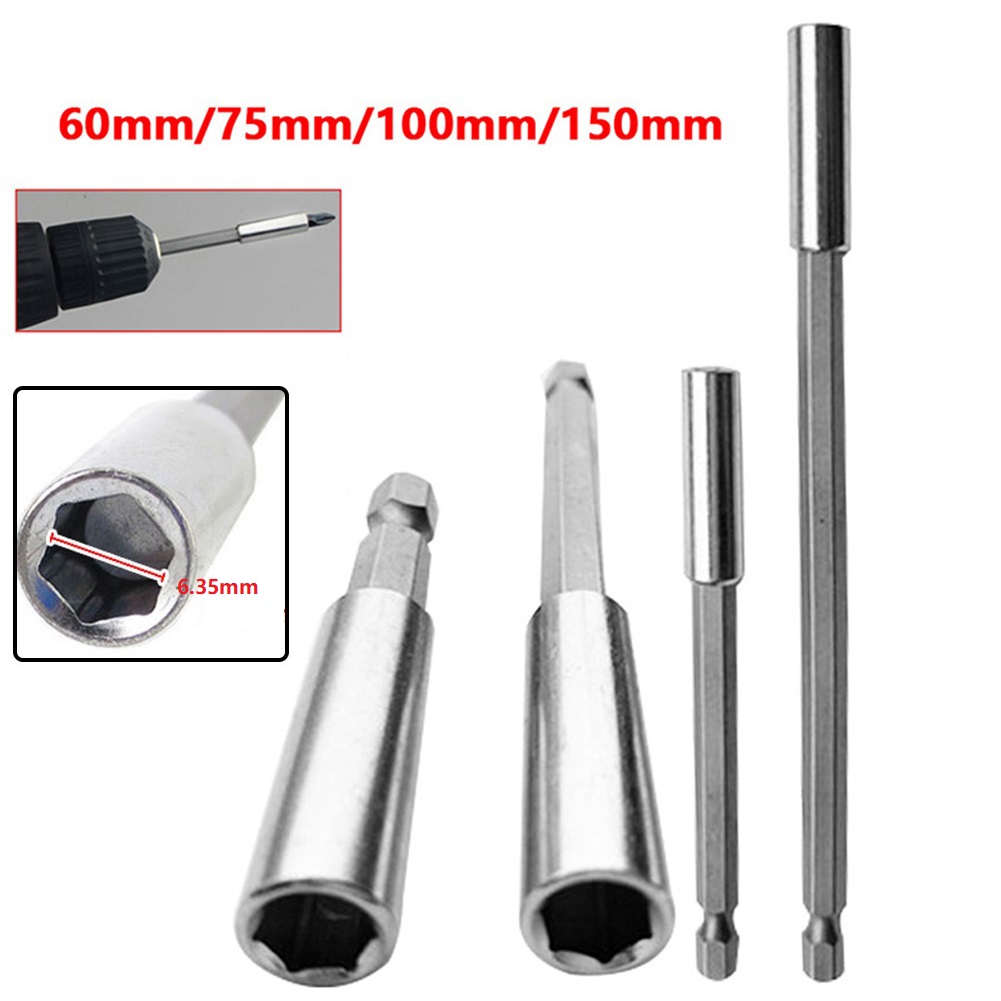 4 ชิ้น 60/75/100/150 มิลลิเมตรสกรู Bits Extension Rod Quick Change Bit 1/4 นิ้ว Shank ไขควงเคล็ดลับสําหรับเจาะไฟฟ้า