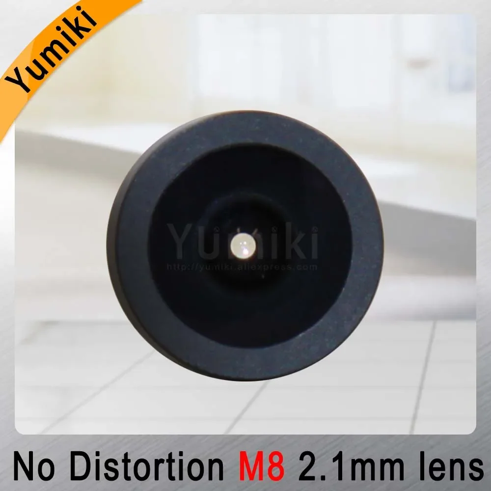 Объектив Yumiki 2,1 мм M8, 1/3 дюйма, 5 МП, ИК F1/2,2, без искажений, для камеры видеонаблюдения, широкий угол обзора 151 градусов