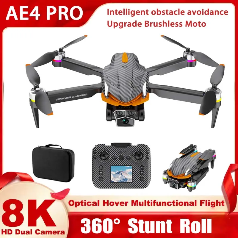 AE4 Pro Drones com posicionamento GPS Modo de rastreamento Tela de gravação Motor sem escova Fotografia aérea de alta definição UAV dobrável