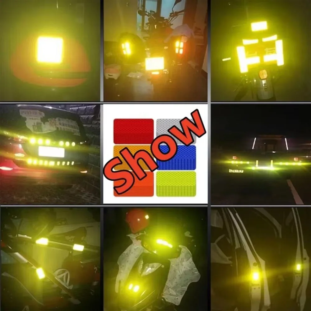 10pcs กันชนรถสติกเกอร์สะท้อนแสงแถบสะท้อนแสงเทป Secure Reflector สติ๊กเกอร์สติ๊กเกอร์คําเตือนความปลอดภัย