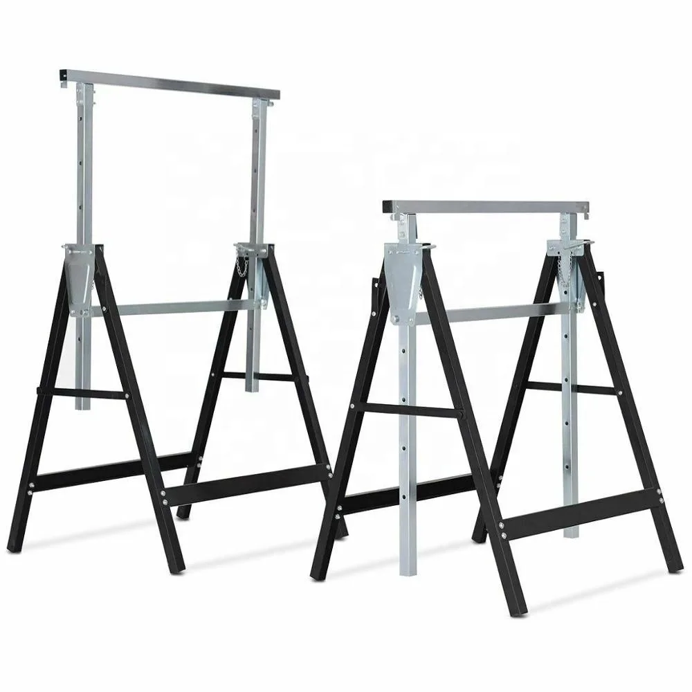 Soporte de elevación de hierro desmontable, plegable, ajustable en altura, 200KGS, marco de soporte de caballito de sierra, banco de trabajo de carpintería, mesa de sierra de operación