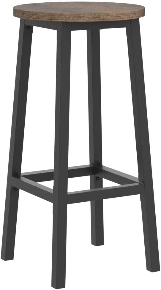 Taburete Bar, Juego 2, Sillas Bar, Sillas Cocina con Estructura Metal, FÁcil Montaje, con ReposapiÉs, para Cocina