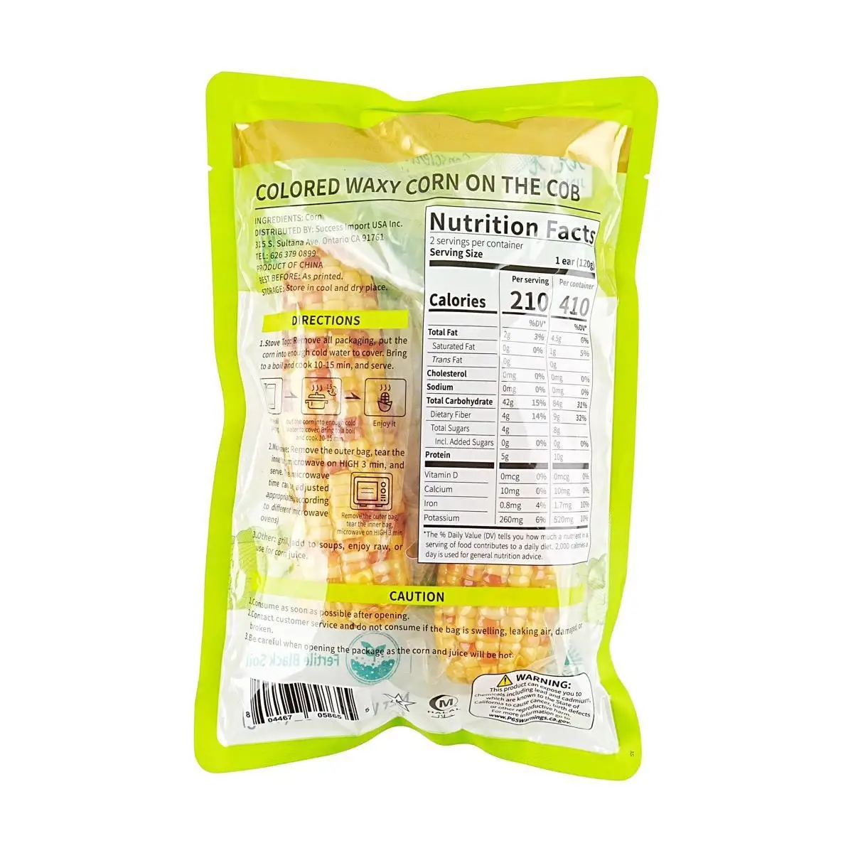 [7Packs] Jingnong Colored Waxy Corn on the Cob 14.1 oz*7Packs