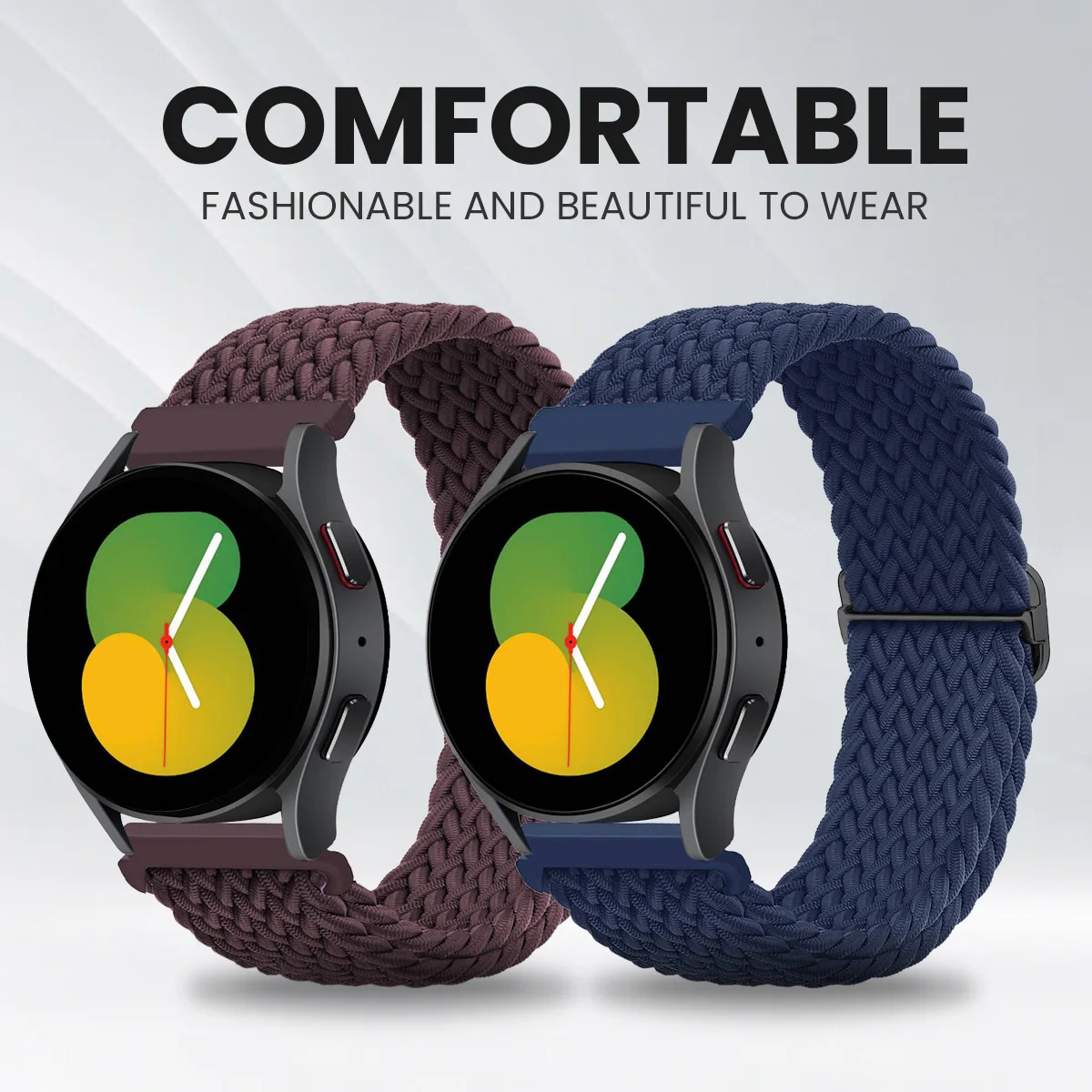 Pulseira de 20mm/22mm para samsung galaxy watch 4/5/6/5 pro/6 clássico/gear s3/active 2 trançado solo loop pulseira huawei gt 2e 3 4
