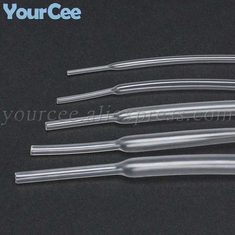 Tubo termorretráctil 0,6/0,8/1/1,5/2,5/3/3,5/4/5mm 2:1 Tubo termorretráctil transparente envoltura de manguito retráctil Cable DIY