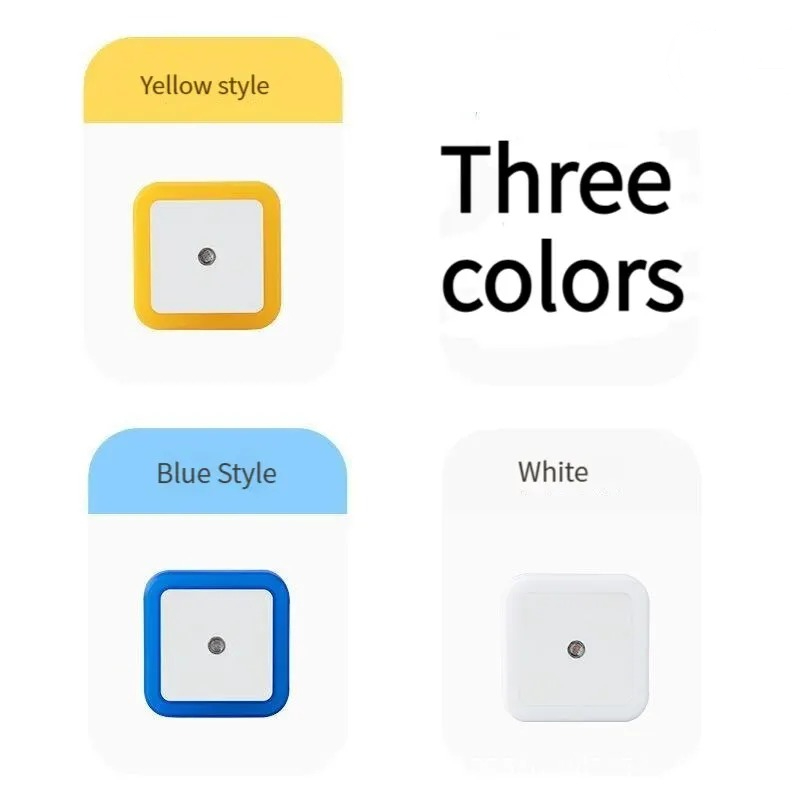 Wireless LED Night Light Mini EU Plug Light Control Sensor Children's Room Children's Bedroom Decoration Midnight Tricolor Light