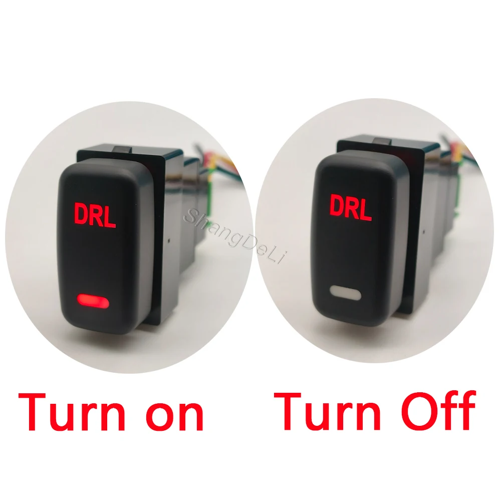 1 unidad para Mitsubishi Pajero V73 V93 Lancer Outlander ASX L200 interruptor de llave LED rojo luz antiniebla diurna DRL botón de interruptor de encendido