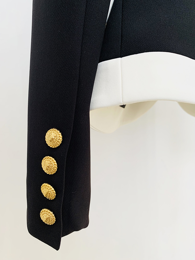 High Street New Fashion Designer Jacke Damen Farb block Single Button Blazer