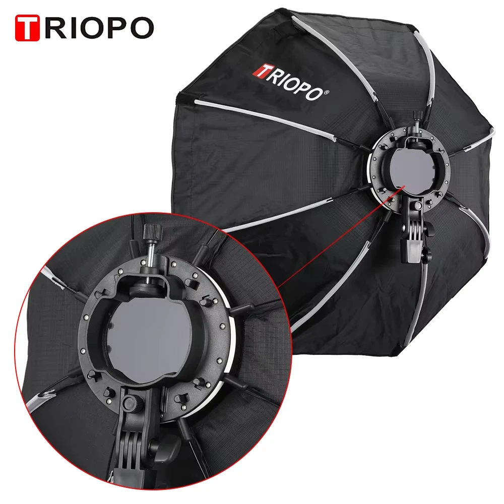 TRIOPO más nuevo KX 65CM Softbox octagonal paraguas caja de luz para Godox AD200 V1 Speedlite Flash luz accesorios de estudio de fotografía